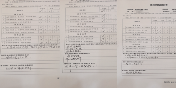 旭源培训效果调查问卷